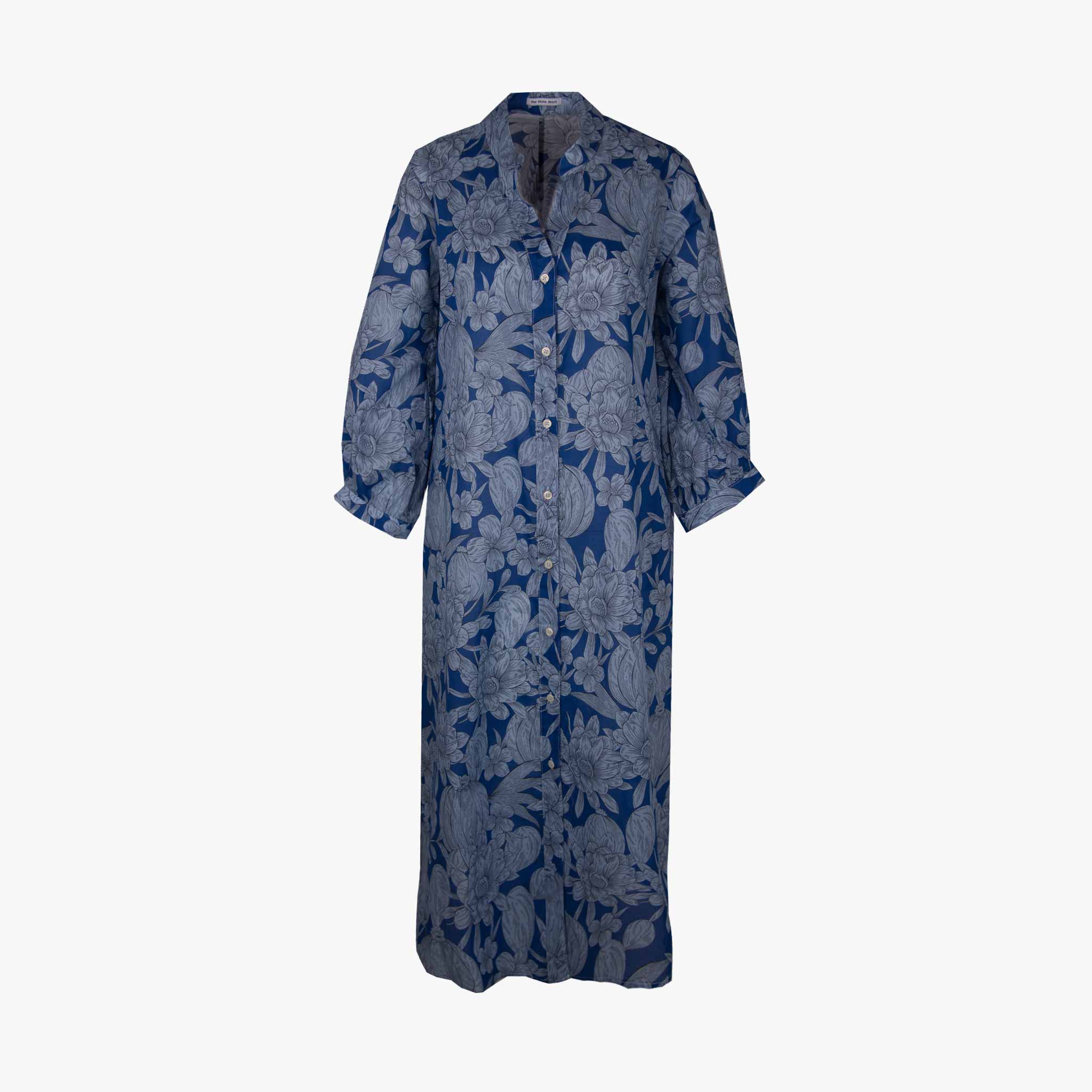 The White Shirt Kleid Flowerprint | blau