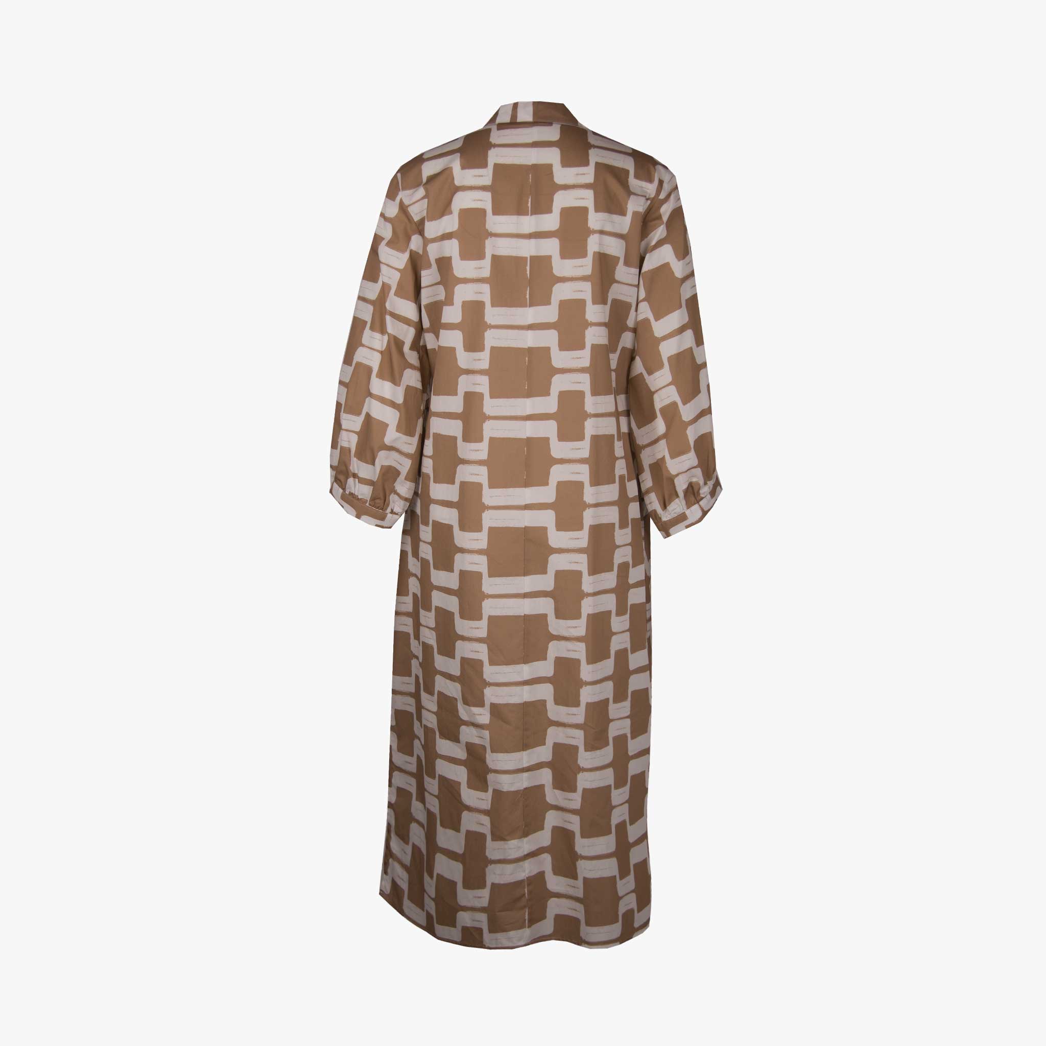 The White Shirt Kleid Geoprint | beige
