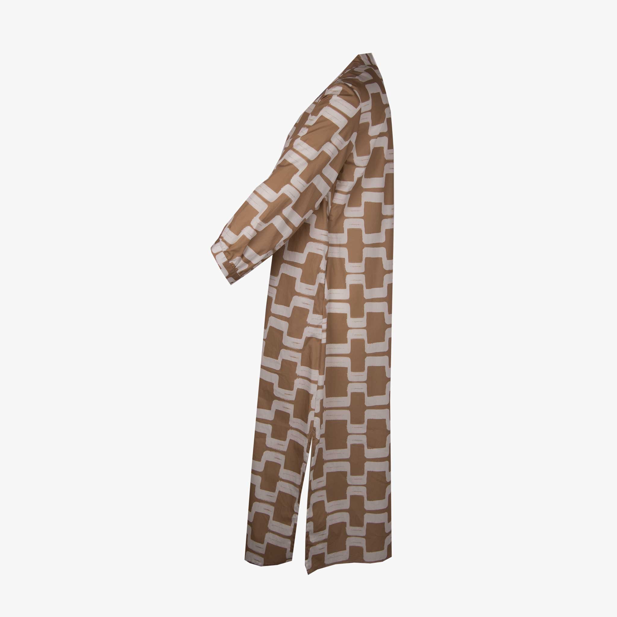 The White Shirt Kleid Geoprint | beige