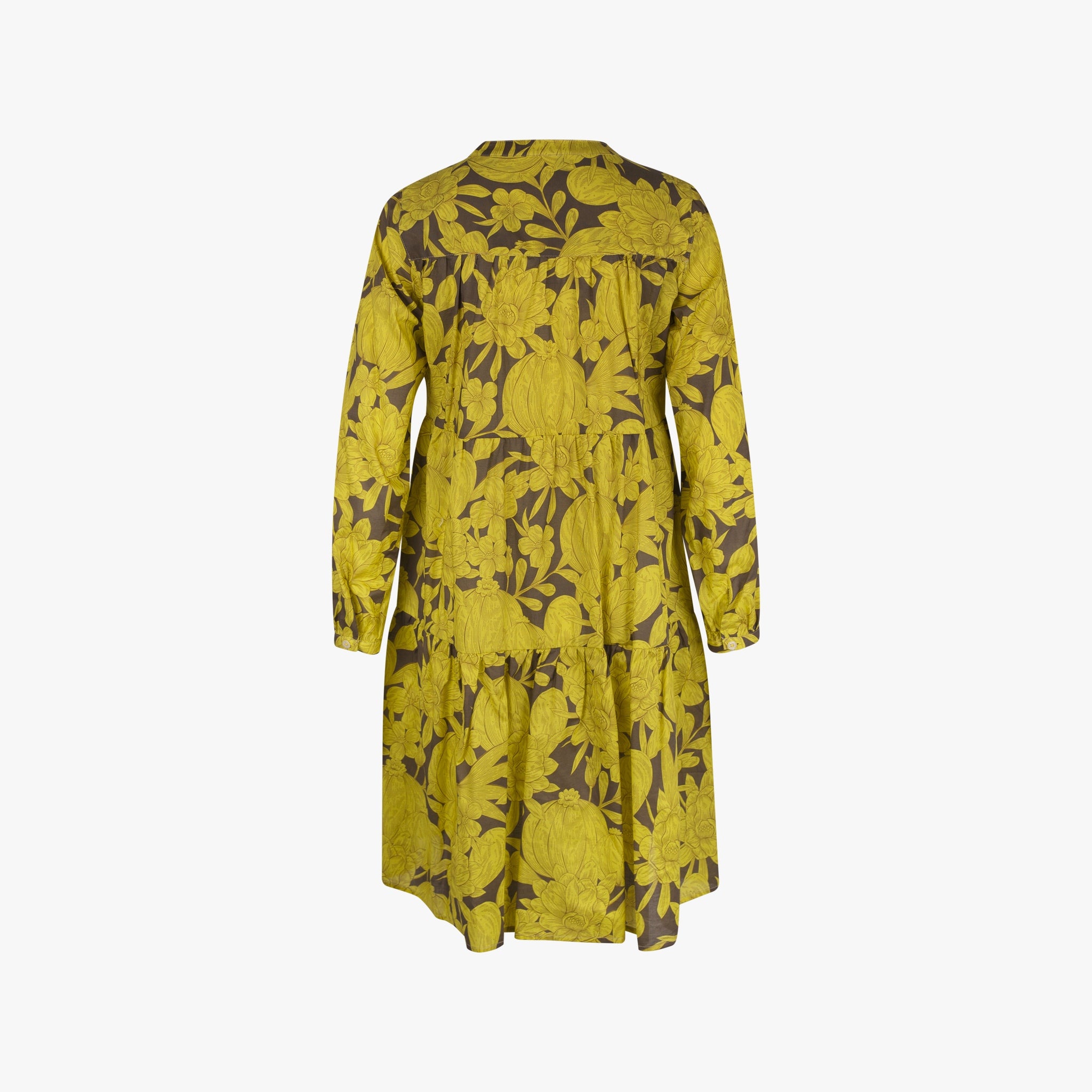 White Shirt Kleid Flowerprint | gelb