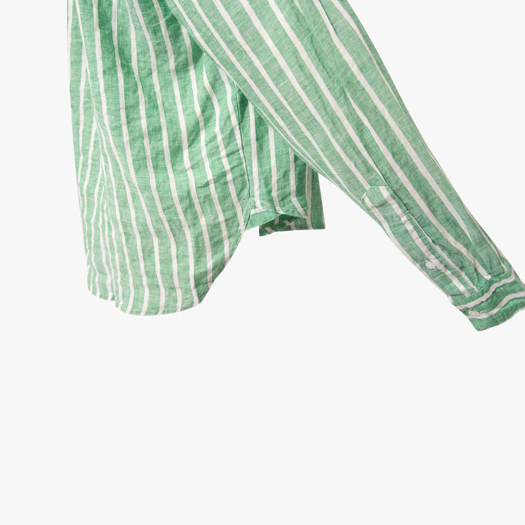 1/1 Leinenbluse Streifen | grün