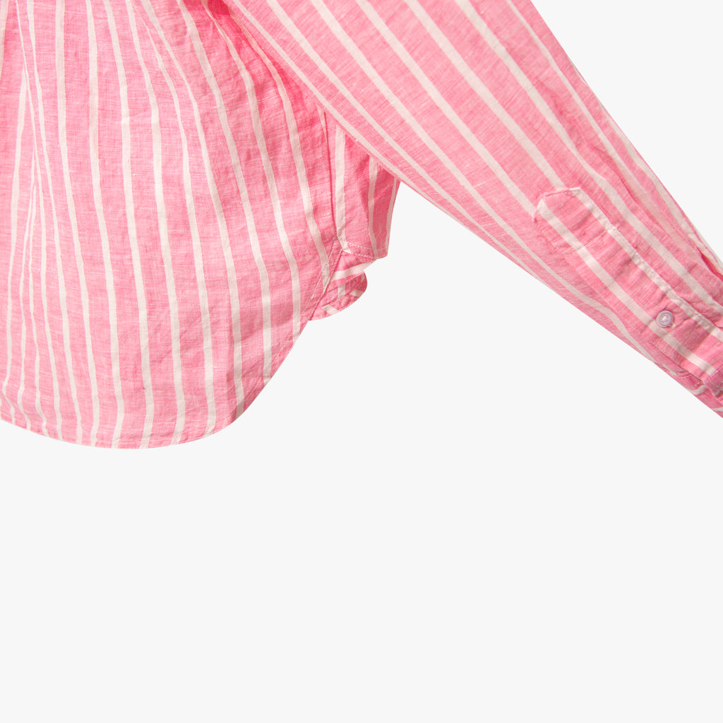 1/1 Leinenbluse Streifen | rosa