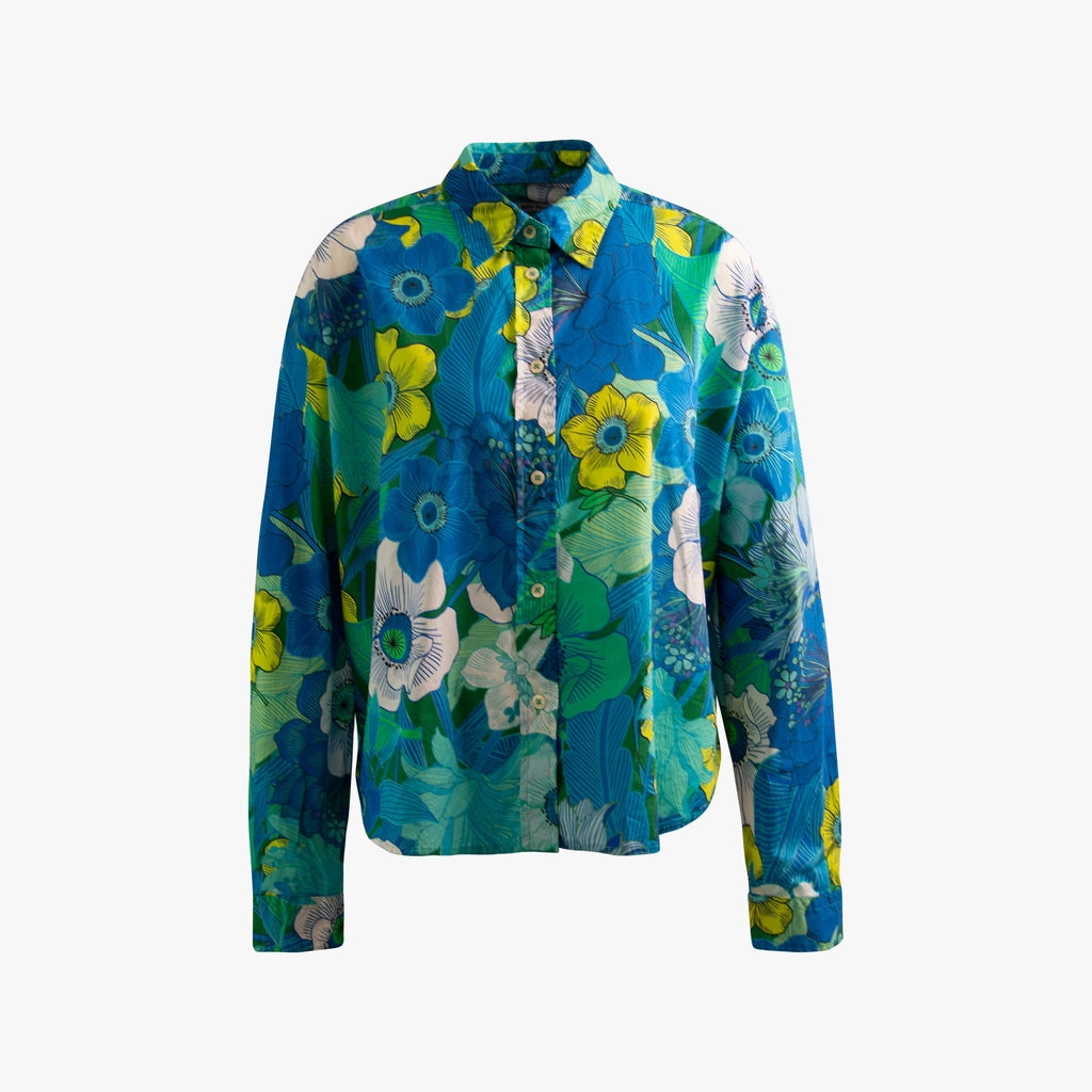 1/1 Bluse Cotton Print | blau