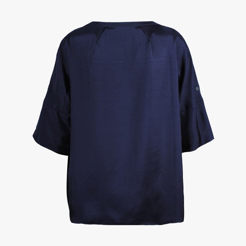 RH-Blusenshirt Twillsatin (dunkelblau, XXS) | dunkelblau