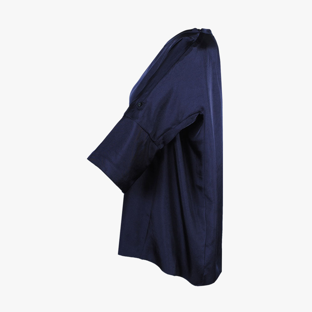 RH-Blusenshirt Twillsatin (dunkelblau, XXS) | dunkelblau