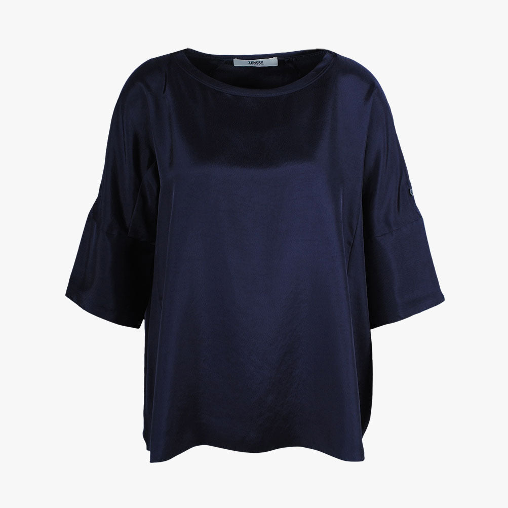 RH-Blusenshirt Twillsatin (dunkelblau, XXS) | dunkelblau