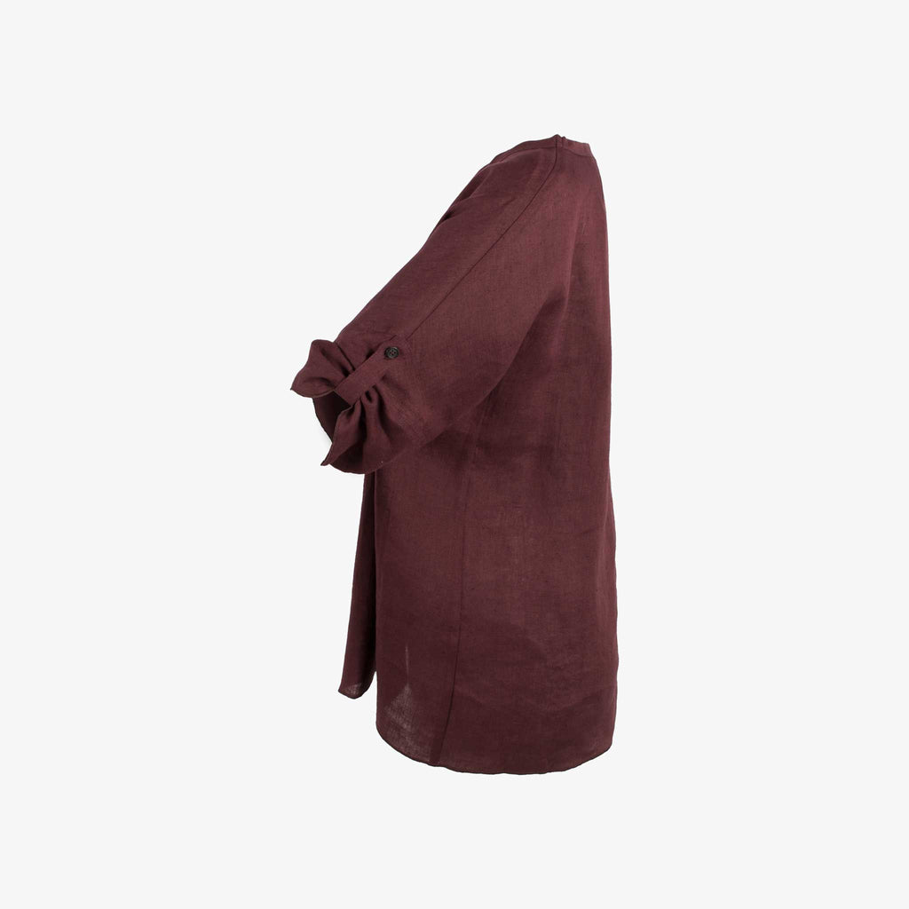 Zenggi Blusenshirt Leinen | bordeaux