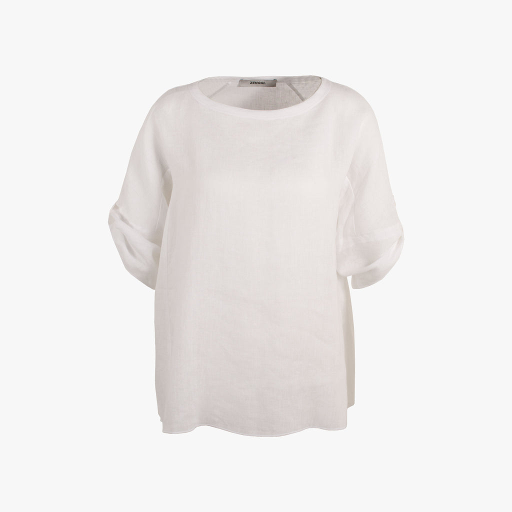Zenggi Blusenshirt Leinen | weiß