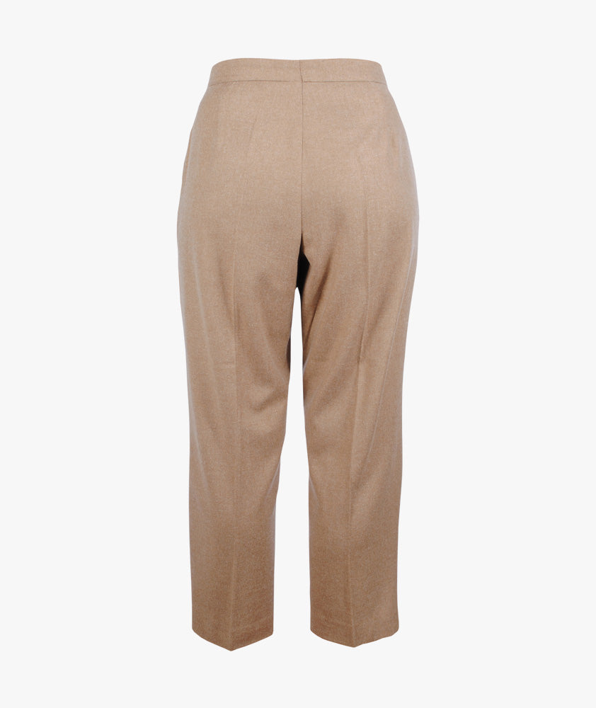 Bundfaltenhose verkürzt | camel