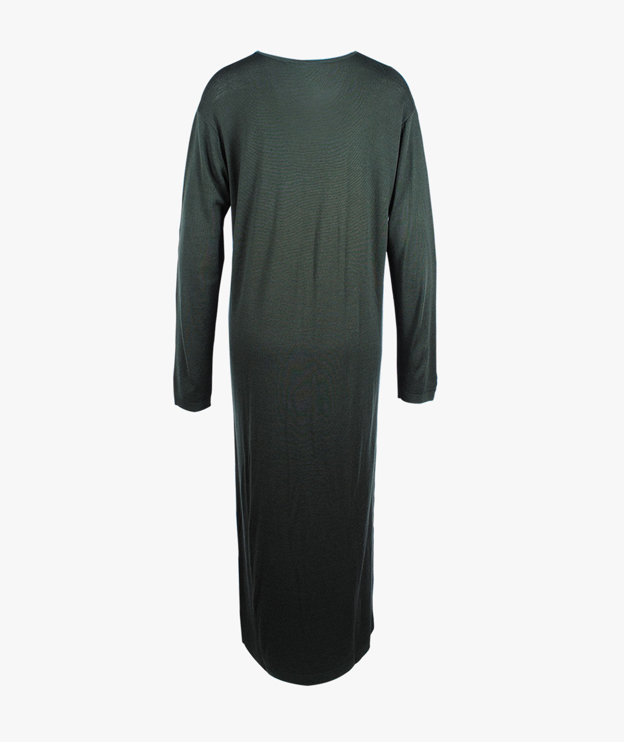 V-Kleid lang Merino | dunkelgrün