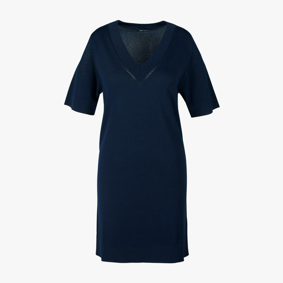 1/1 V-Strickkleid Abigail | navy