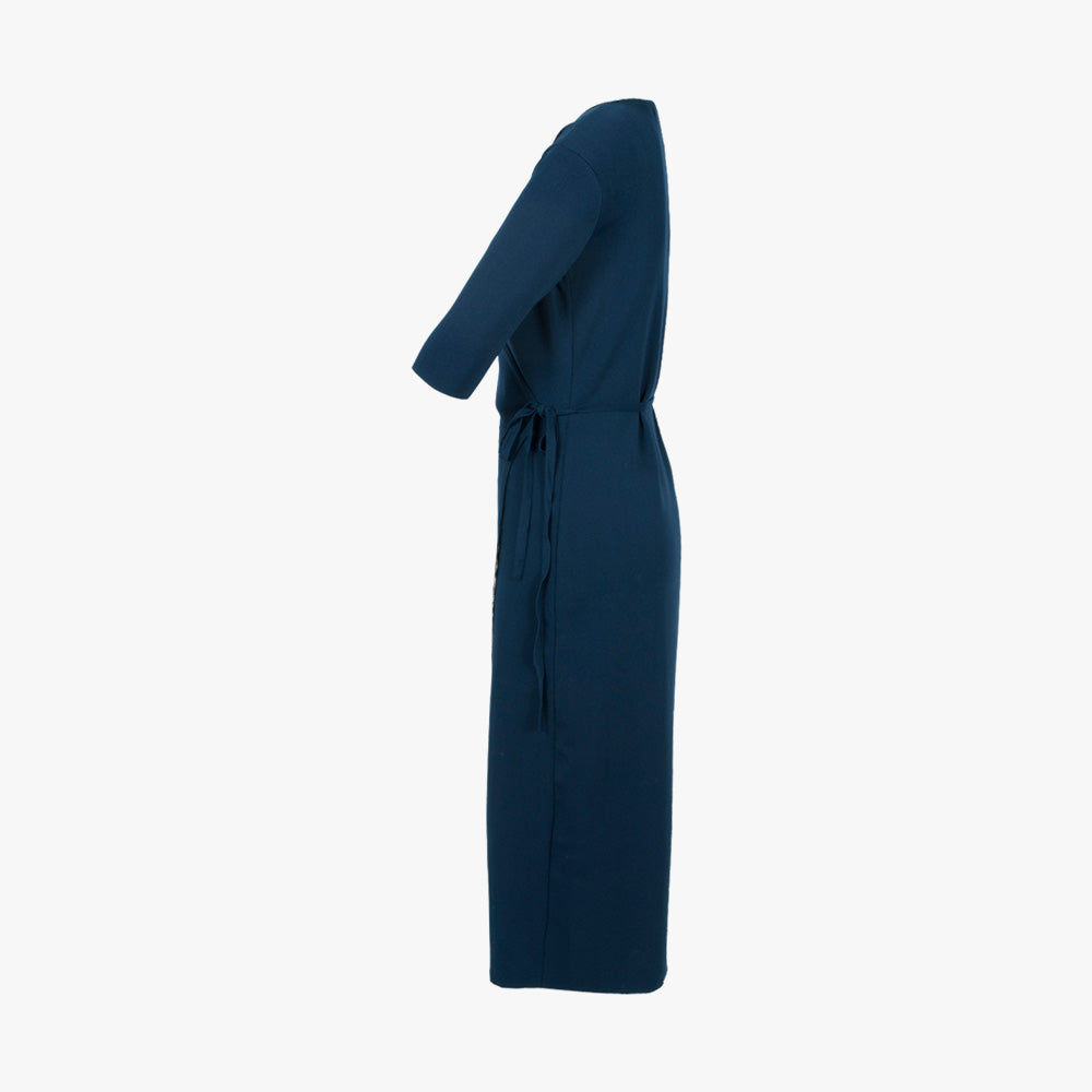 Strickkleid Fakewrap | navy